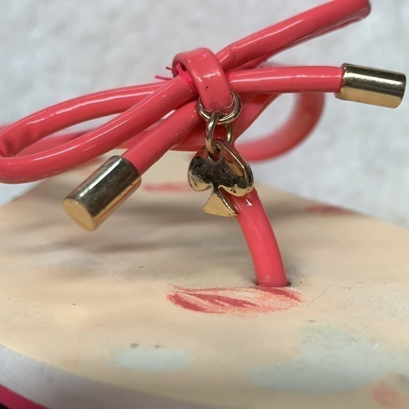 Kate Spade Flamingo Flip Flops With Charm - Cream/Pink/Black, Size 7 - Picture 7 of 8